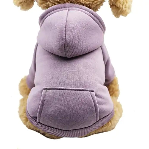 Soft fleece dog hoodie, warm pet sweatshirt, cozy hooded dog sweater.