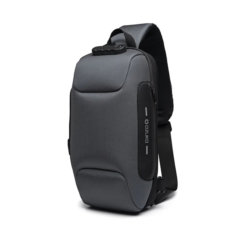 Multifunction anti-theft crossbody bag with hidden zippers, USB charging port, and sleek design.