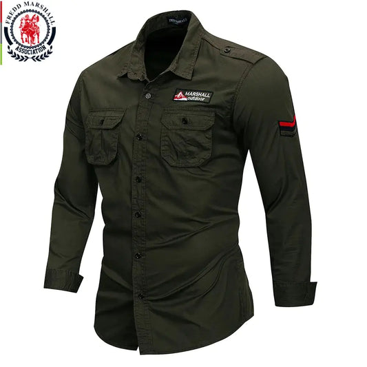 Men's Military Shirt by FREDD MARSHALL, featuring moisture-wicking fabric and reinforced stitching for peak performance.