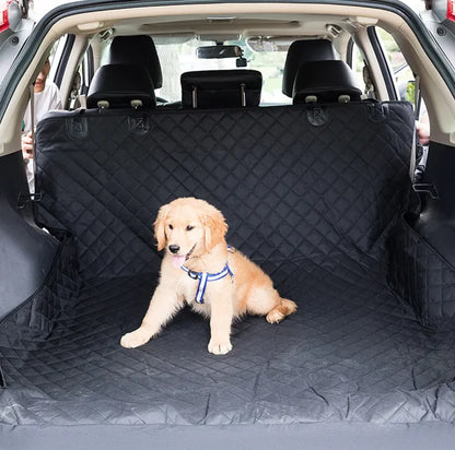 Waterproof pet rear seat cushion by Krystina Trendify with built-in travel toilet