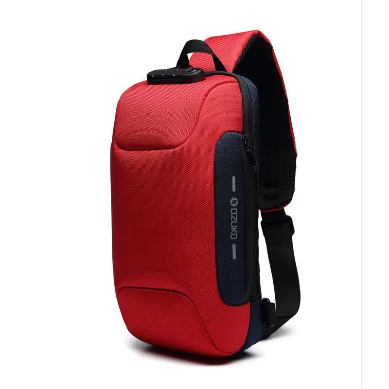 Stylish and secure anti-theft crossbody bag by OZUKO with slash-resistant straps and lockable zippers. Perfect for keeping your essentials safe.