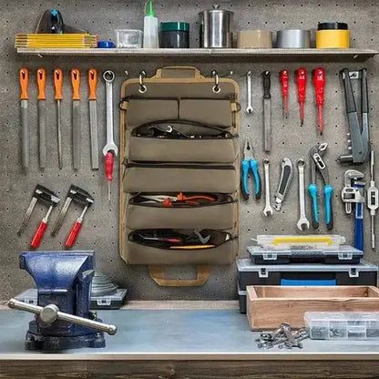 Durable tool roll bag organizer by Krystina Trendify for efficient tool storage and easy transport.