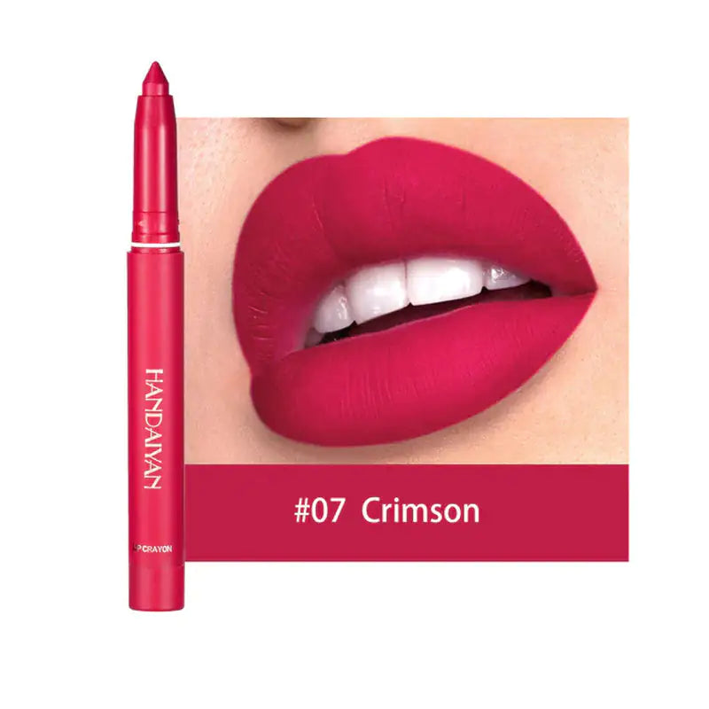 12 Color Matte Lipstick Pen by HANDAIYAN, waterproof and long-lasting for bold, flawless lips.