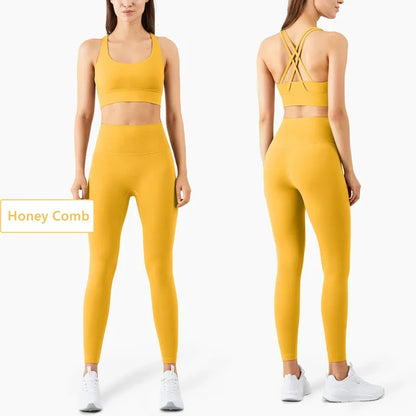 Seamless yoga set gym fitness clothing for women