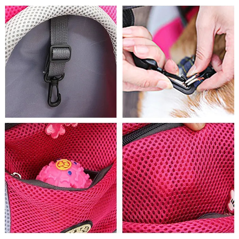 Pet travel carrier bag by Krystina Trendify with adjustable straps and spacious design