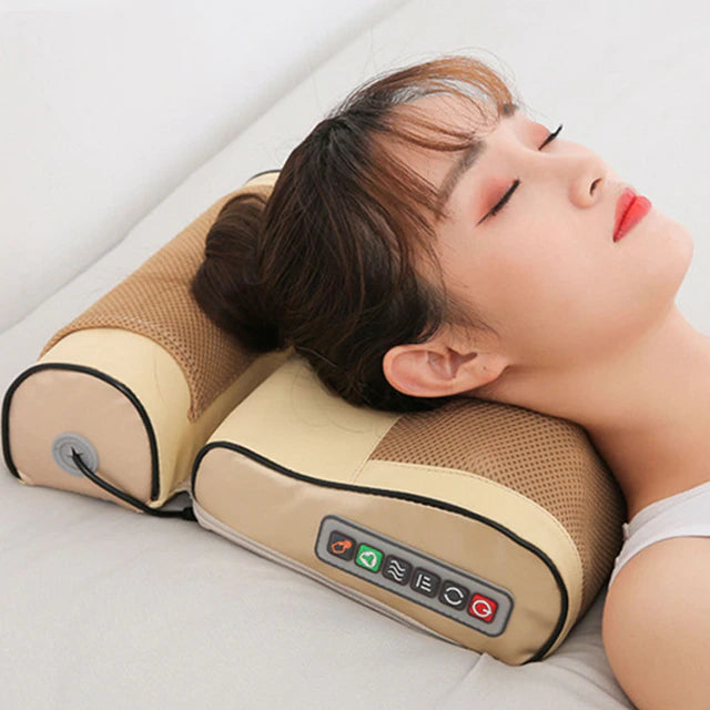 Electric Shiatsu Massage Pillow with infrared heat for muscle relief and comfort.