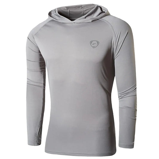 Men's Long Sleeve Tee with UPF 50+ Sun Protection by Krystina Trendify, designed for comfort and outdoor protection.