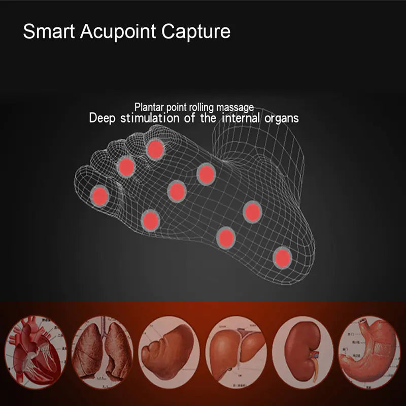 Foot Massager with EMS, 8 modes, and USB rechargeable design for soothing relief.