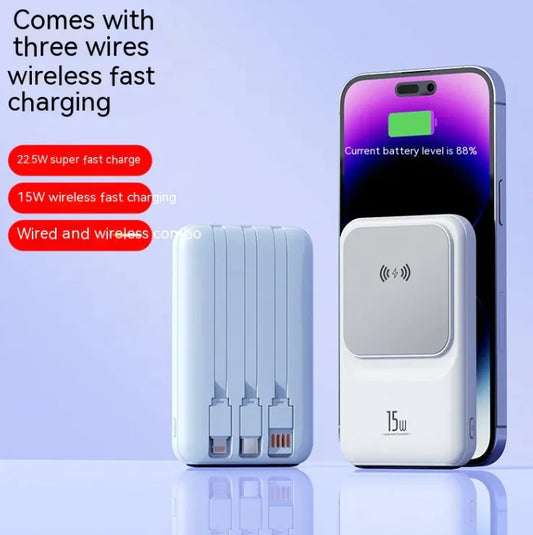 Super fast charge power bank in stylish colors, offering fast and super-fast charging for on-the-go use.