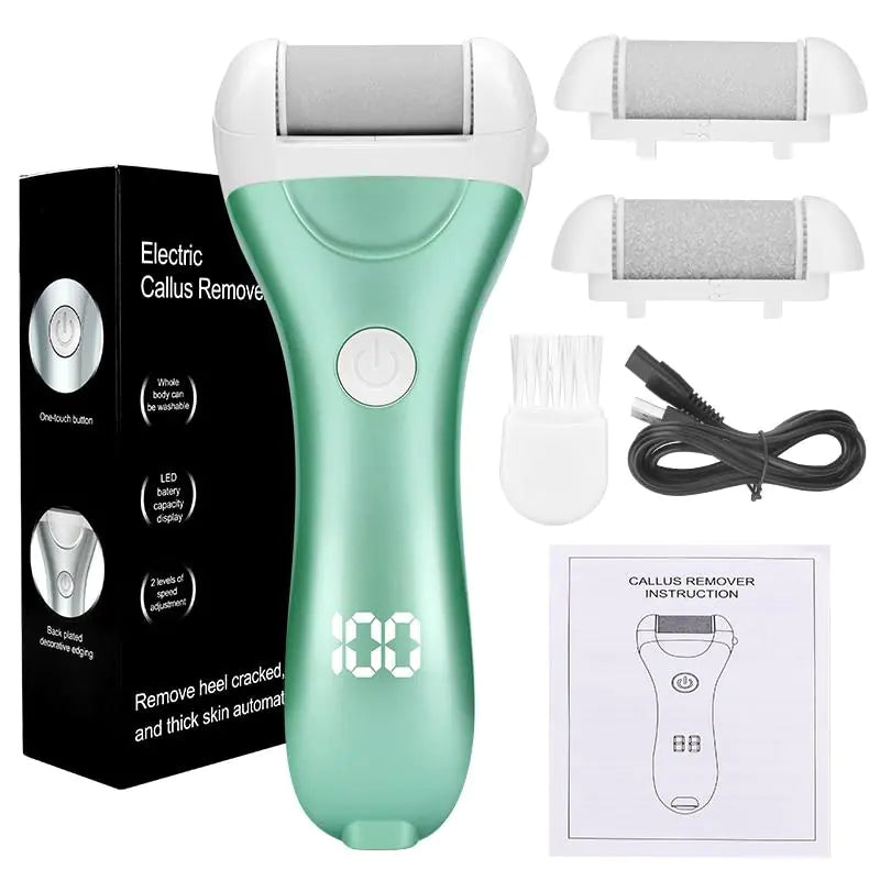 Electric Callus Remover with adjustable speed for effortless callus removal and smooth feet.
