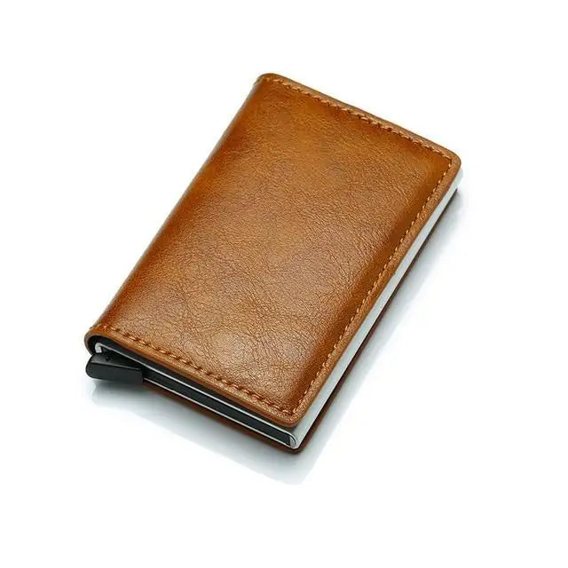 Slim RFID-blocking Card Holder Wallet by Krystina Trendify, designed to protect cards and personal information.