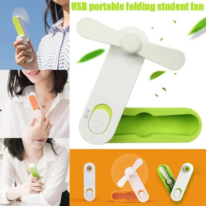 Foldable mini pocket fan with quiet operation and rechargeable battery by Krystina Trendify