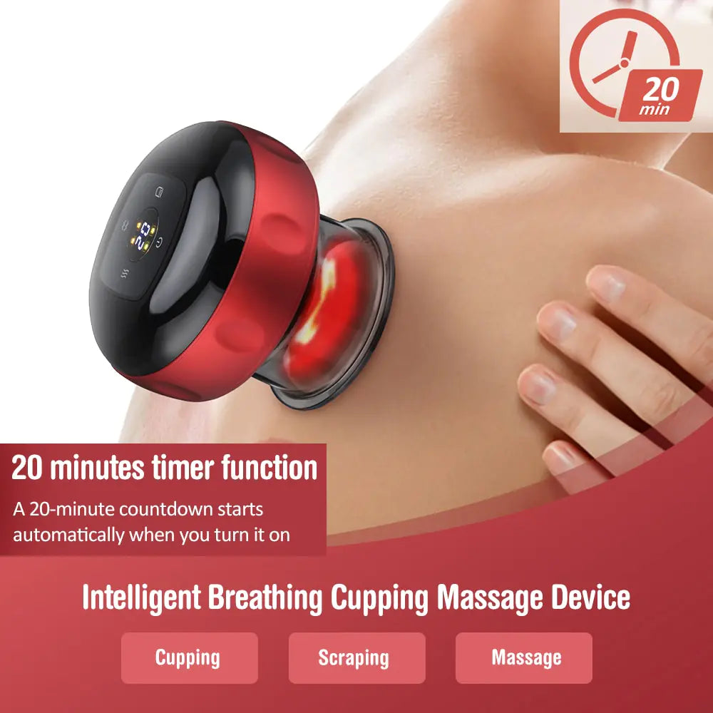 Electric Vacuum Cupping Massage for deep tissue relief and muscle rejuvenation.