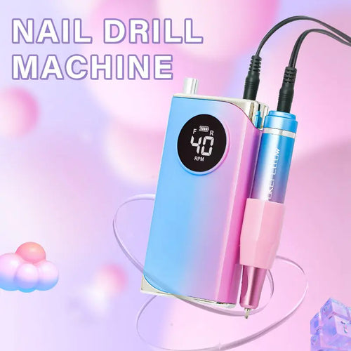 40000RPM electric nail drill by Krystina Trendify, rechargeable with LCD display, perfect for professional manicures at home or in salons.