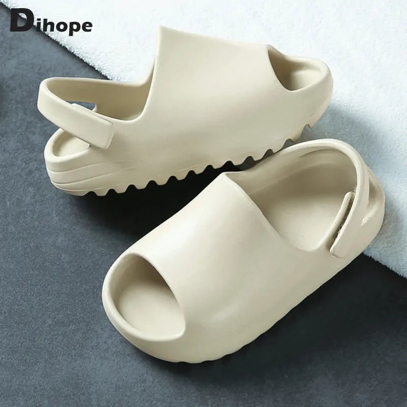 Breathable, non-slip baby slip-on sandals by Dihope in cute designs for sunny days.