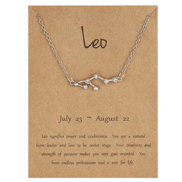 12 Constellation Zodiac Sign Necklace, perfect for astrology lovers