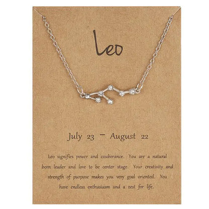 12 Constellation Zodiac Sign Necklace, perfect for astrology lovers