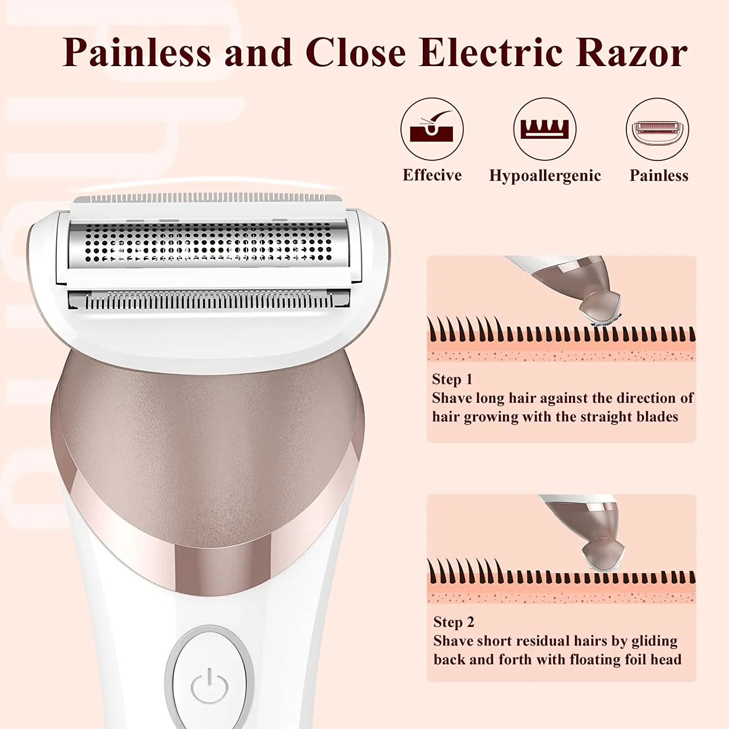 6-In-1 Electric Epilator and Shaver for women with precise and gentle hair removal from IPX6.
