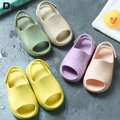 Breathable, non-slip baby slip-on sandals by Dihope in cute designs for sunny days.