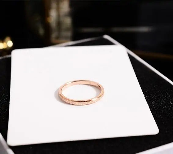 Frosted Rose Gold Rings for weddings or everyday wear with elegance and sophistication