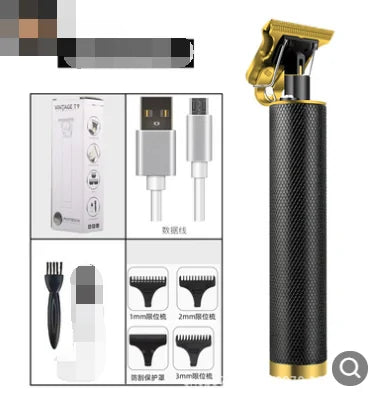 USB Electric Hair Clippers with multiple attachments and quiet motor for professional haircuts.