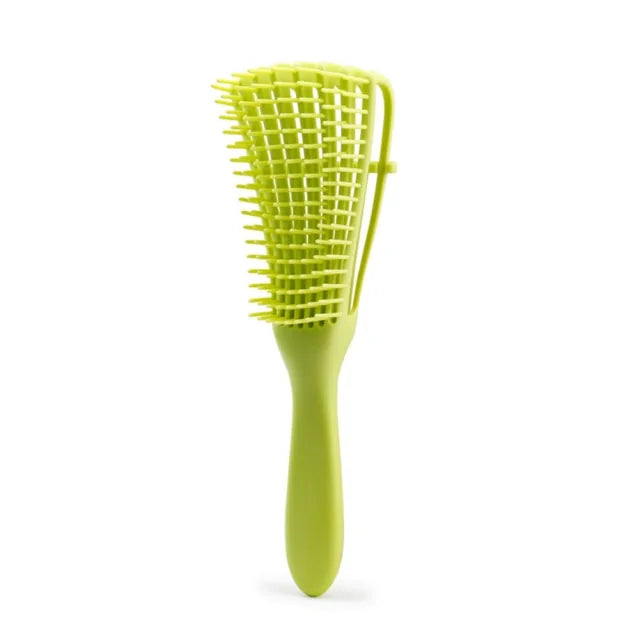 Curly hair detangling brush for reduced breakage and enhanced texture.