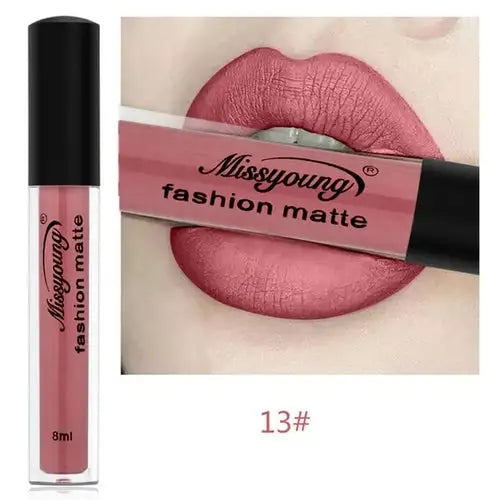 Missyoung Brand Makeup Matte Lipstick with rich pigment and long-lasting wear for a bold look.
